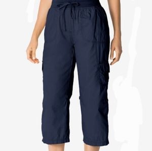 Woman Within Convertible Length Cargo Capri Pant - Navy 34W
